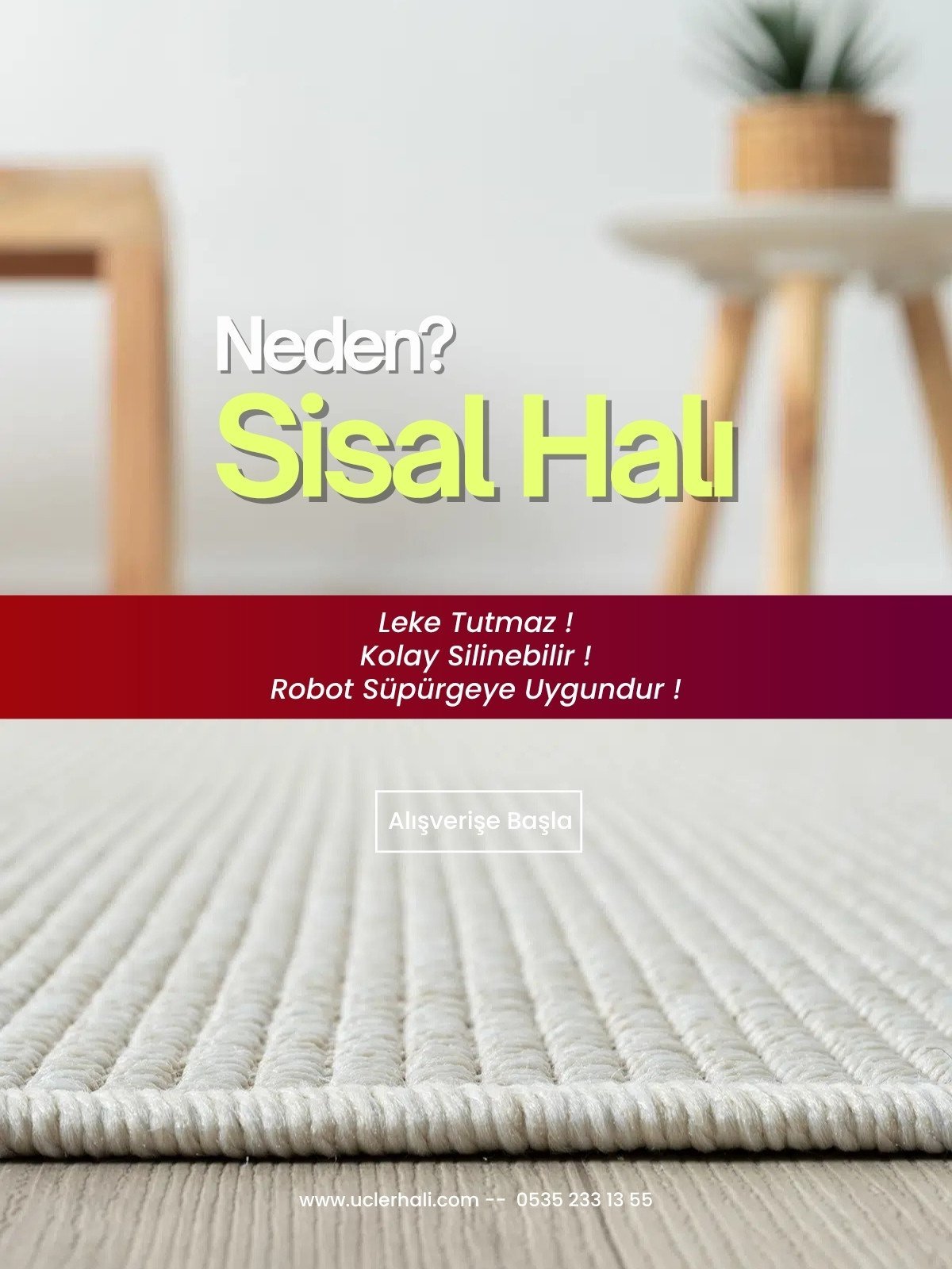 Avelia Krem Doğal Sisal Halı - Görsel 7