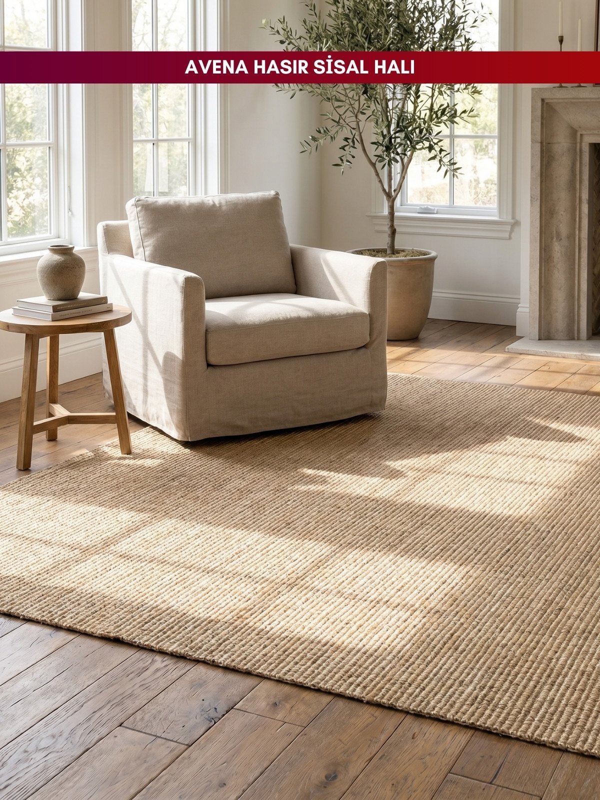 Avena Hasır Doğal Sisal Halı