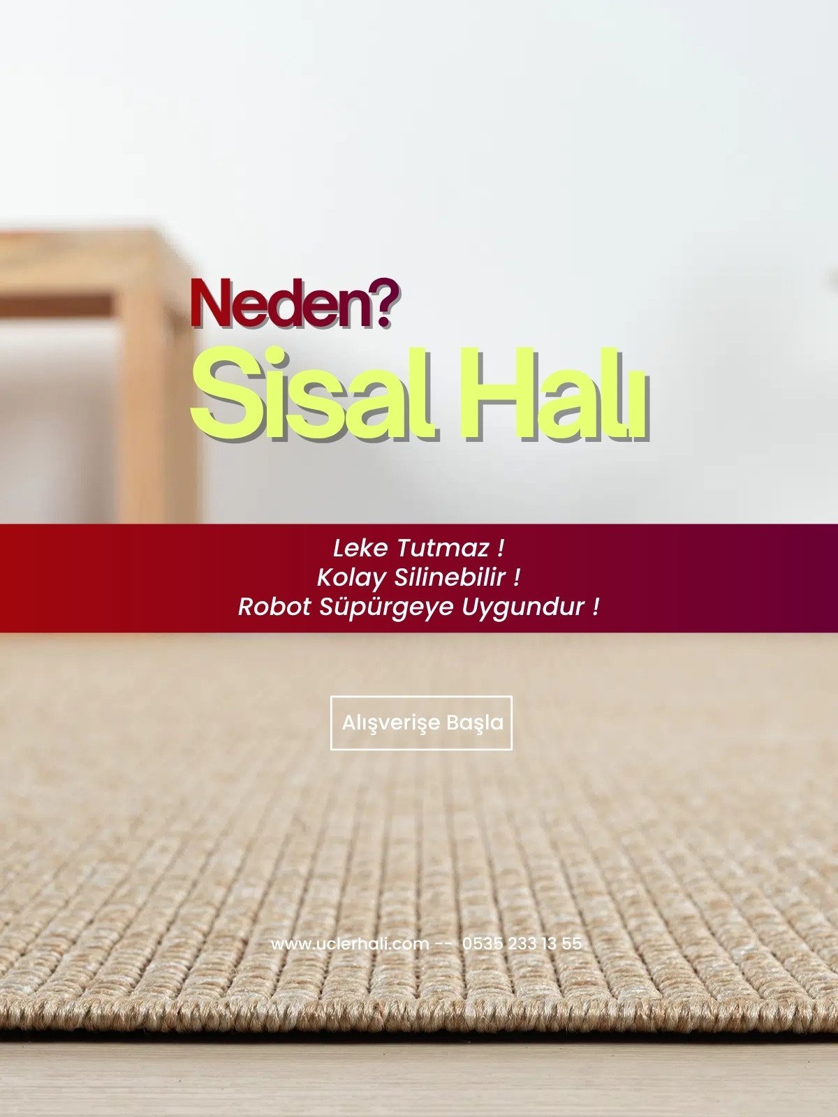 Avena Hasır Doğal Sisal Halı - Görsel 7