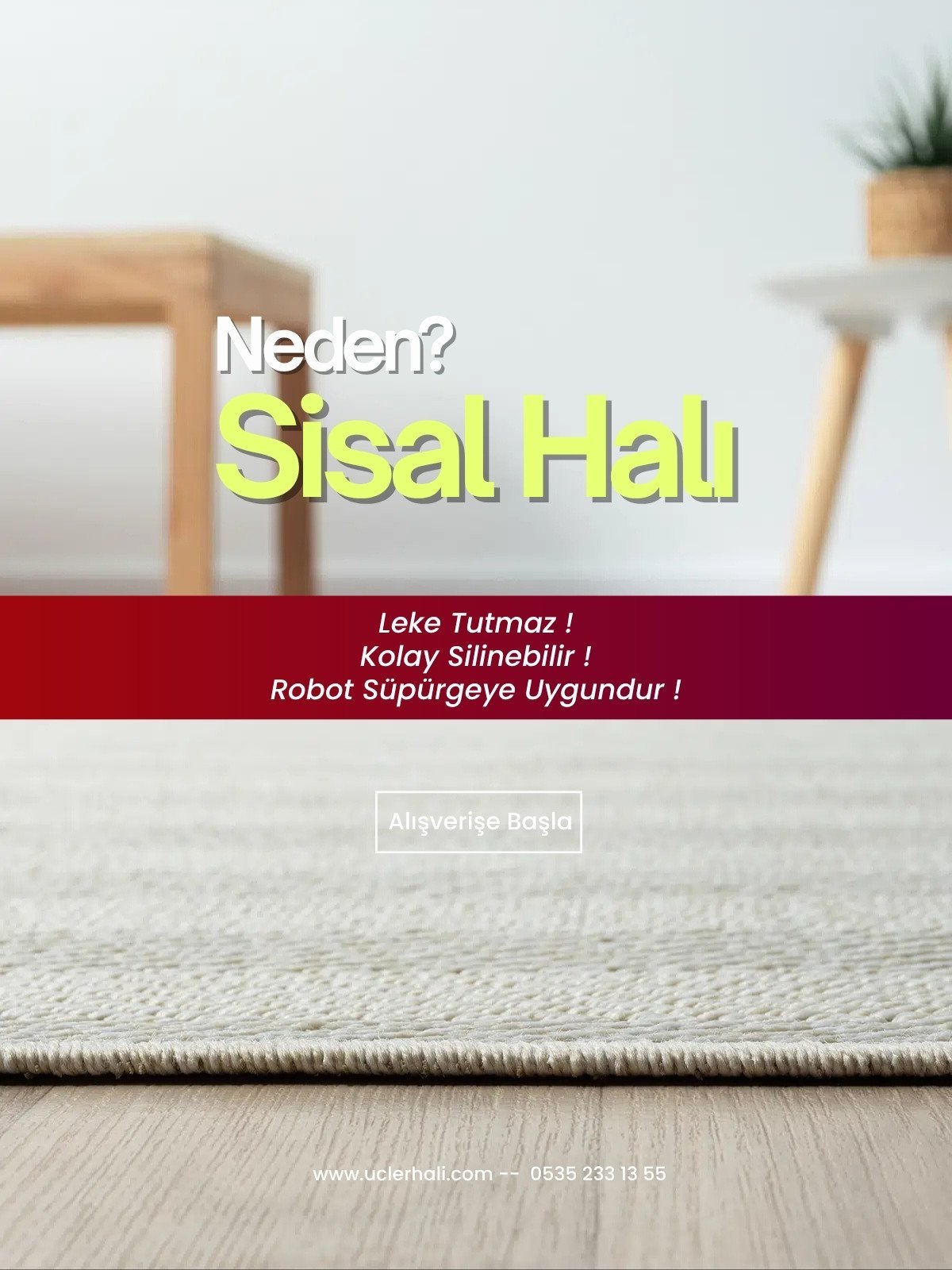 Picasso Krem Doğal Sisal Halı - Görsel 7