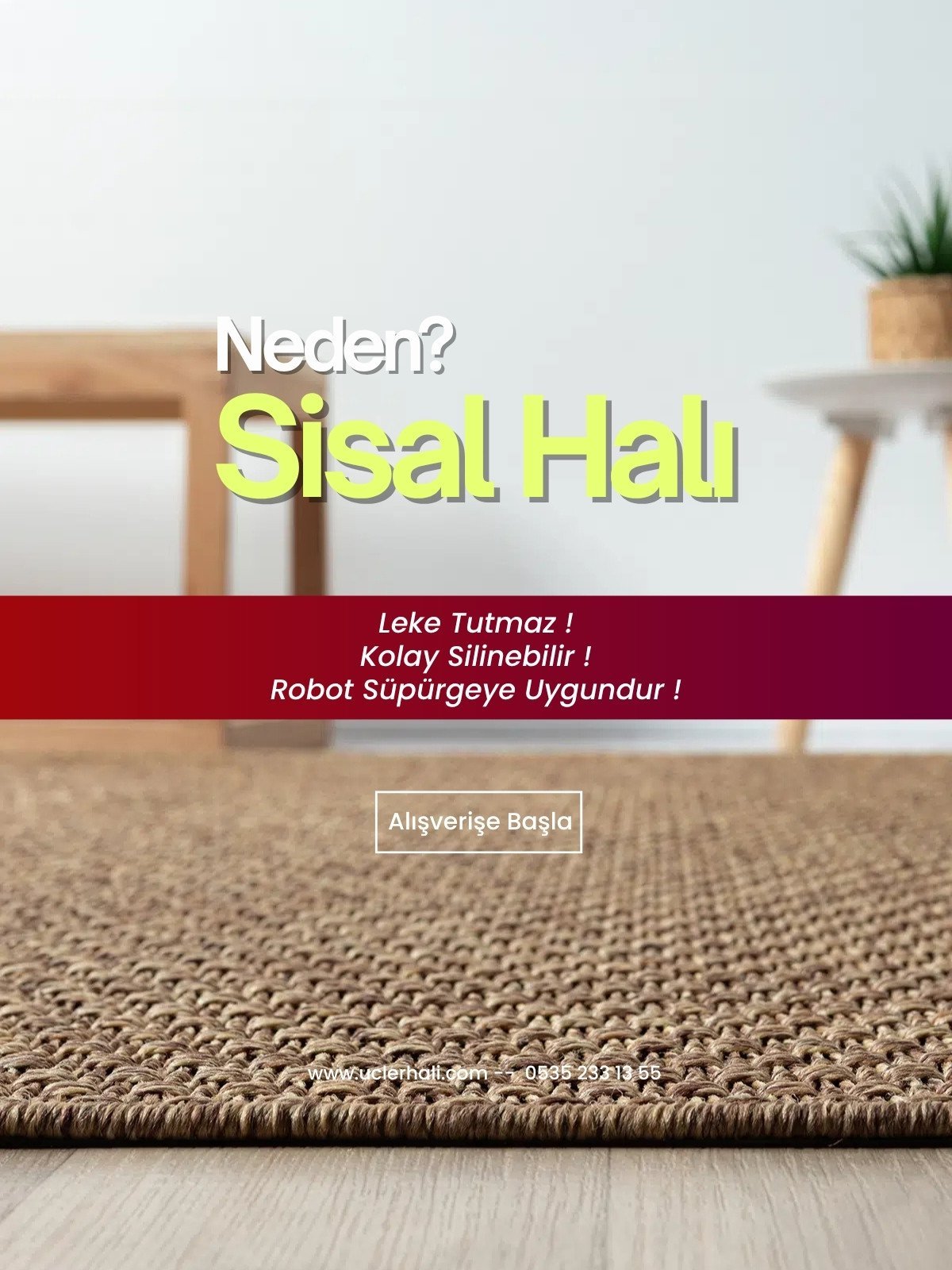Terrano Kahve Doğal Sisal Halı - Görsel 7