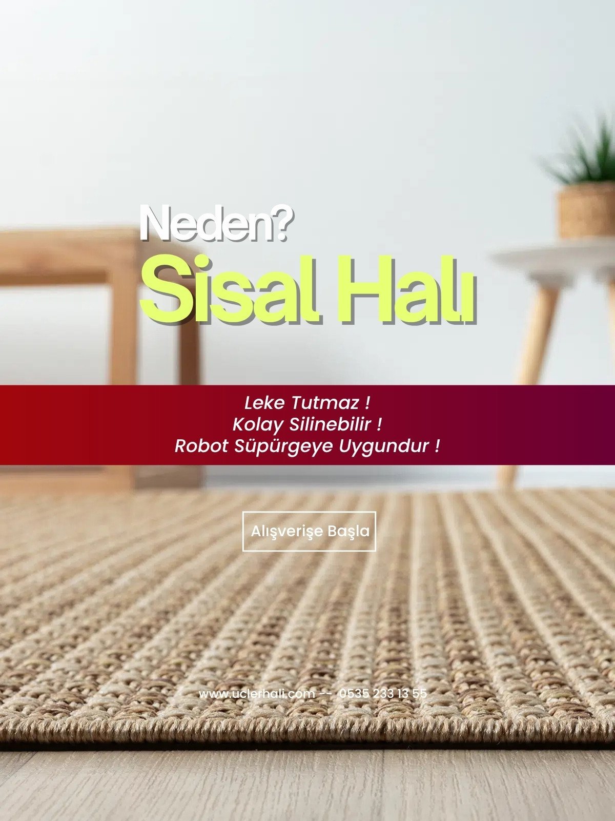 Tessora Kahve Doğal Sisal Halı - Görsel 7